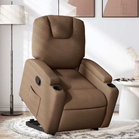 Fauteuil inclinable-Chaise de relaxation-Fauteuil Relax Marron Tissu 478414 (1/5)