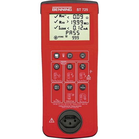 Benning ST 725 CH Testeur d'appareil Norme VDE 0701-0702 (1/3)