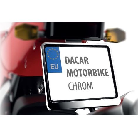 Cornice portatarga Biketec per moto/motocicletta cromata (48730)
