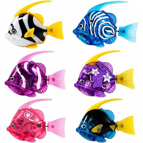 Lot de 6 Poisson Robot Bain, Natation Fish Robot avec Lumière LED Poisson Jouet Enfant Electronique, Réutilisables Poisson Lumineux Bain, pour Chats, Piscines, Animaux de Compagnie et Enfants (1/5)