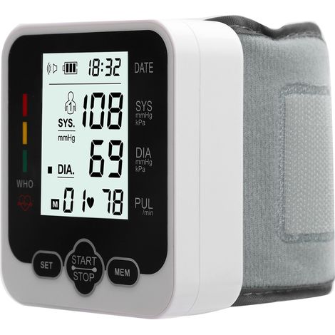 Tensiomètre de poignet à diffusion vocale automatique avec écran LCD et détecteur de pression artérielle (1/5)