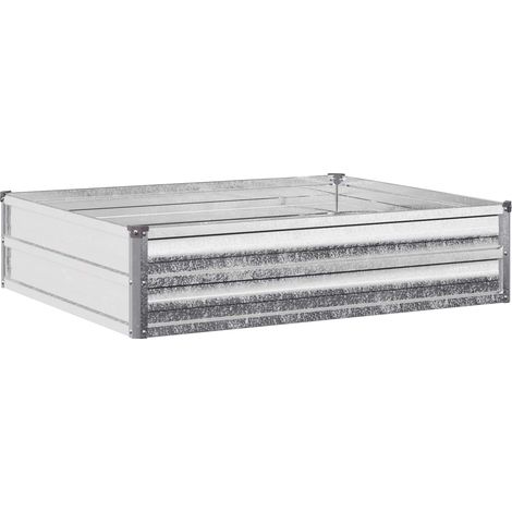 Hochbeet im Garten Silber 100 x 80 x 24 cm verzinkt vidaXL (1/5)