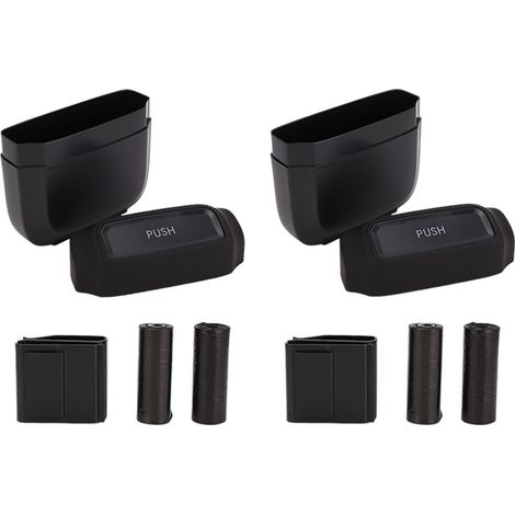 2 poubelles voiture suspendues sacs intégrés – Étanches bac déchets automobile bureau maison noir, pratique (1/5)