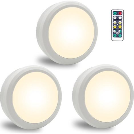 Focos LED - Juego de 3 - Blancos - Con mando a distancia (1/4)