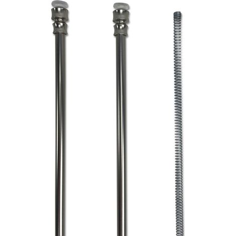 Paire de TIGES Tex NICKEL-PLAQUÉ LAITON RESSORT PRESSION RÉGLABLE Pour rideau de verre Cm. 40-50 (1/3)