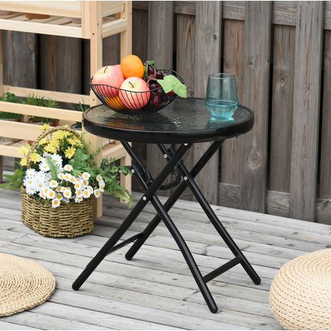 Tisch Gartentisch klappbar rund Metall 45 x 50 cm OKMYHOME (1/2)