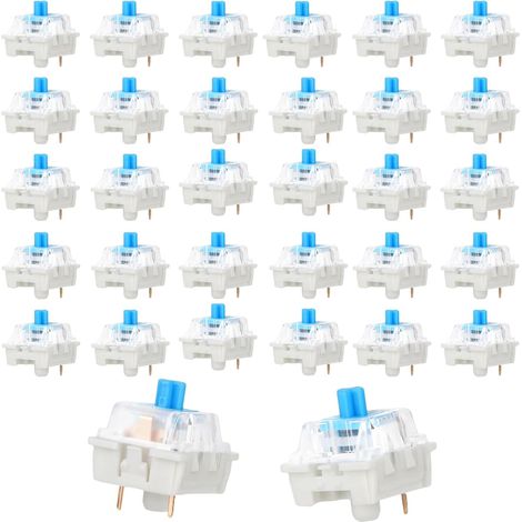 50pcs Mechanical Keyboard Switches, Blue 3-Pin Click Switches, Dust and Water Resistant for Mechanical Gaming Keyboards (1/5)