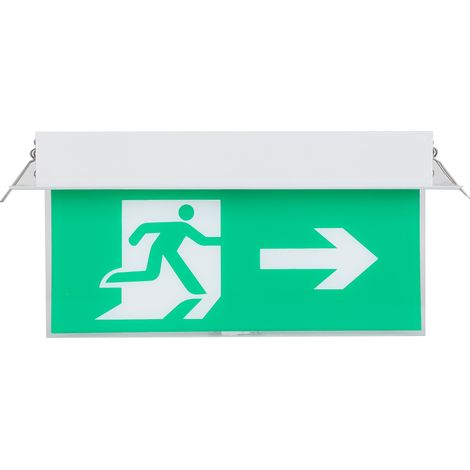 Panneau lumineux LED encastré PMMA 220V, lampe de sortie de secours signalétique sécurité indicateur (1/5)
