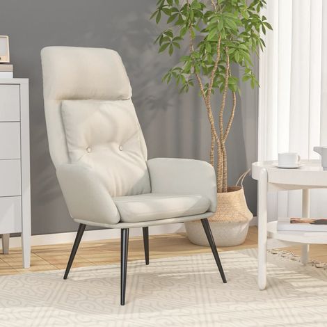 Chaise de relaxation crème en similicuir daim avec accoudoirs 70 x 77 x 94 cm - PANGIVO (1/5)