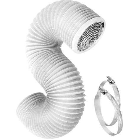 Tuyau D'Évacuation Climatiseur 3 m,Ø10cm Diamètre Gaine Flexible Isolée–Rallonge PVC Aluminium Pour Climatiseur Mobile Avec 2 Colliers–Double Isolation Anti-Condensation Pour Chambre Bureau Dormitoire (1/5)