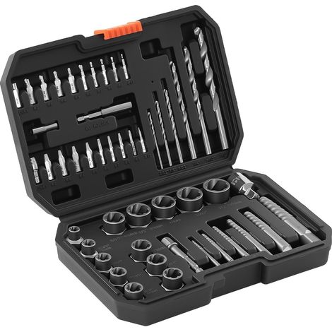 Mophorn 49-teiliges Bolzenausdreher-Set mit Bohrern, Schraubenausdreher mit Adapter und robustem Aufbewahrungskoffer, Schraubenlöser aus Cr-Mo-Stahl zum Entfernen von Bolzen, Muttern und Schrauben