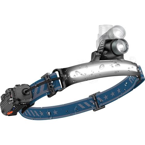 ScheinwerferWiederaufladbare LEDStirnlampe mit 2000 Lumen, Sensorzoom-Frontlampe, 6 Modi, Halo-Licht, Schutzart IPX65 (1/5)