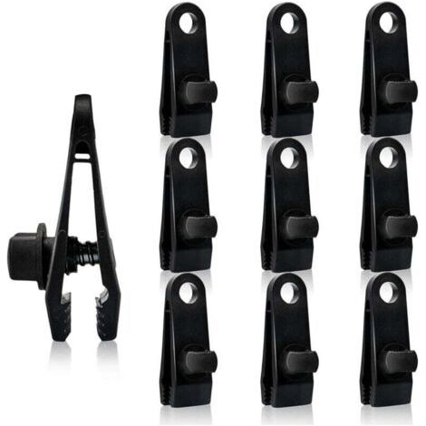 Lot de 10 pinces à bâche robustes en plastique, réutilisables, pour tente en linoléum, pour jardin et ferme (1/4)