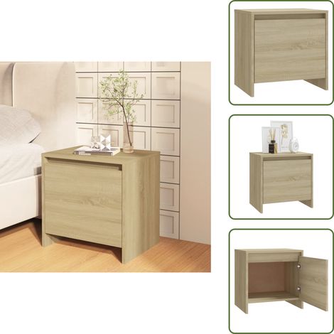 Comodino per soggiorno - vidaXL Comodino Rovere Sonoma 45x34x44,5 cm in Truciolato - Comodino per camera