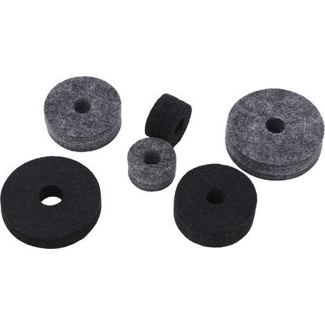 Lot de 6 pads anti-vibration pour cymbales, tailles assorties, remplacement silencieux noir et gris (1/5)