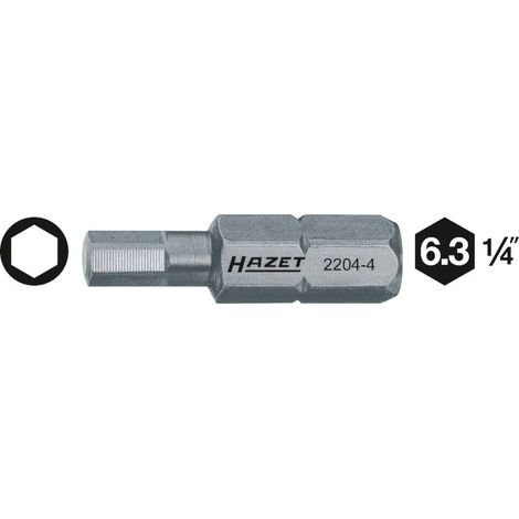 HAZET 2204-3 EMBOUT-TOURNEVIS HEXAGONE MASSIF À 6 PANS INTÉRIEURS 1/4'' TAILLE 3 LONGUEUR 25 MM (1/2)