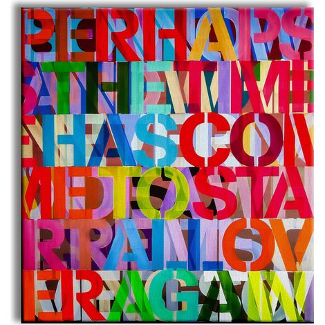Alphabet - Tableau Canvas contemporain sur châssis en bois - Dimension : 100x100 cm (1/3)