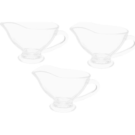 3pièces Saucière Verre Transparente Avec Bec Verseur De Saucières Pour Servir Sauces Et Vinaigrettes Pour Cuisine Et Repas De Famille (1/5)