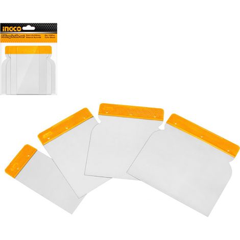 Set 4 Pezzi Spatole Stucco Carrozzeria AUTO Acciaio Senza Manico 5, 8, 10, 12 cm (1/4)