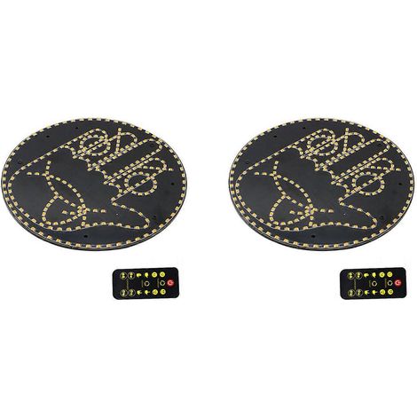 2 lampes LED Road Mate pour voiture, avec télécommande, 4 émojis et 4 gestes, panneau LED humoristique anti-rage au volant. (1/5)