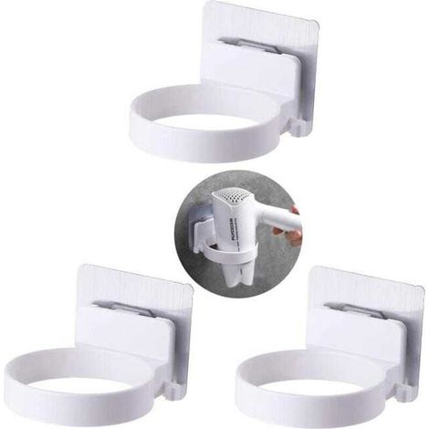 Lot de 3 supports à ventouses, fixation murale en plastique, ne laisse pas de traces, étanches, auto-adhésifs, sans besoin de (1/5)