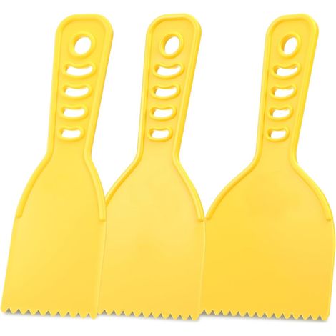 Ensemble de 3 spatules crantées en plastique Lothee - applicateur de colle - 4 - 3-1 - 2-4 - mastics de carrosserie automobile - mastic - vernis - applicateur de résine époxy - ensemble d'applicateurs (1/5)