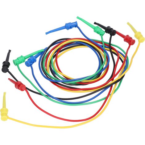 5 Pièces Câbles de Test avec Crochets Double Extrémité pour Dépannage Électronique (1/5)