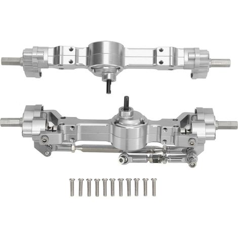 Essieux Avant Arrière en Alliage d'Aluminium Améliorés pour MN 90 99S - Pièces RC 4 Roues Argent (1/5)