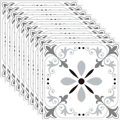 Carrelage Adhesif sol, 10 Pièces Stickers Carrelage 20 x 20 cm, Autocollant Mural Peinture Carrelage Salle de Bain Adhésifs pour Carreaux Muraux, Autocollants Imperméables DIY (1/4)