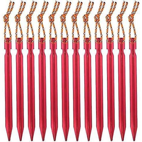 lot De 12, Piquets Tente, Sardines Tente Camping 18 Cm Avec Pochette De Rangement (1/5)