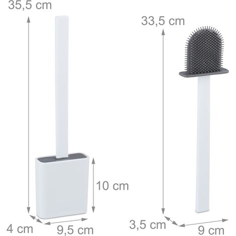 Scopino per WC da parete dal design moderno per bagno 35,5 x 9,5 x 4 cm in plastica bianca 130017364