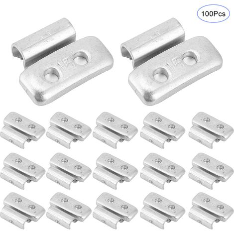 100 contrepoids de moyeu de roue en alliage d'aluminium de type P (15 g, 0,53 oz) avec conception à pince adaptée aux roues en acier. (1/5)