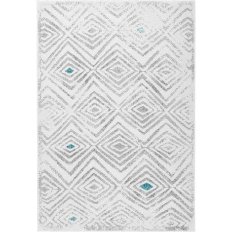 Tapis vancouver 410 blanc gris - 80 x 150 cm