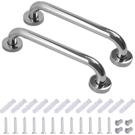 Haltegriff aus Edelstahl für Toilette, Badezimmer und Badewanne, für Senioren, Menschen mit Behinderung, Kinder und Schwangere, 30 cm, 2 Stück (1/5)