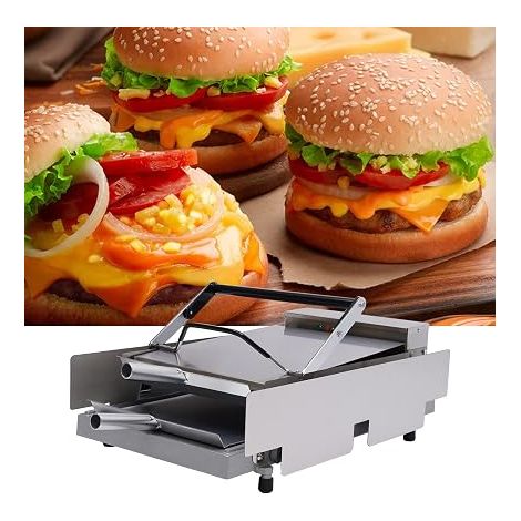 Machine à hamburger double commerciale Machine de cuisson à hamburger Grille-pain Grille-pain en acier inoxydable Machine commerciale fabriquée par barbecue toas cuisson lot hamburger presse à (1/5)