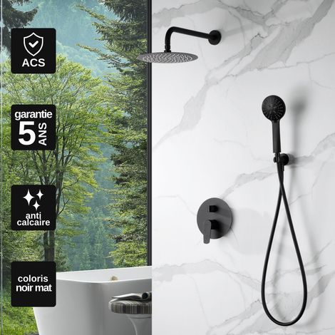 Colonne de Douche Encastrée noir mat anti-calcaire - Design Moderne et Économie d'eau - Kit Complet BELGICA IMEX (1/5)