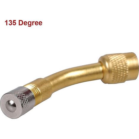 Adaptateur d'extension de valve coudée en laiton à 135° pour pneu de voiture, vélo, moto et scooter (1/4)