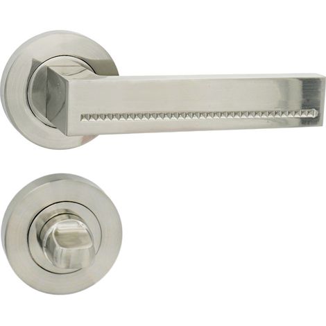 DOMINO Poignée de porte DELUX-R M9 WC Poignée avec rosace WC Nickel (1/5)