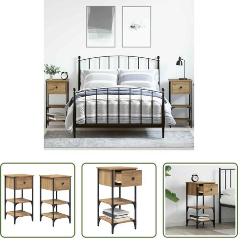 Schubladen - Nachttisch mit Schubladen 2 pcs Braun 33,5 x 36 x 70 cm (1/5)