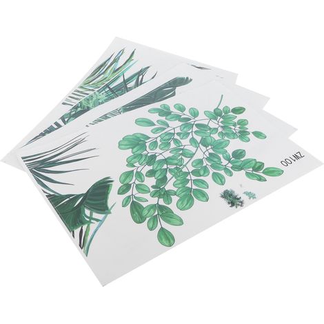 Stickers muraux autocollants à motif de feuilles vertes pour salon et chambre à coucher - Décoration murale artistique (1/5)