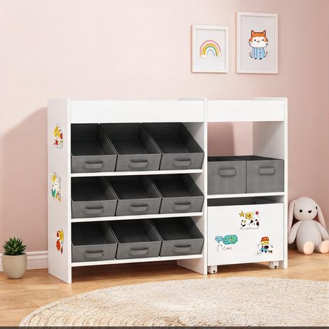 Meuble de rangement enfants en MDF 11 bacs amovibles (1/5)