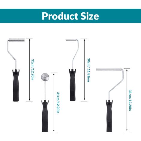 Ensemble de 4 rouleaux à résine en fibre de verre, accessoires de quincaillerie pour outils d'angle en aluminium, rouleau en aluminium