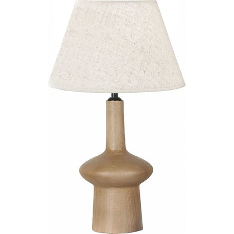 Lampe de table en bois naturel toffee au design chaleureux - bois naturel toffee et beige (1/3)