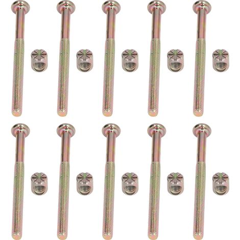 Kit de 10 vis à tête hexagonale creuse M6 en acier inoxydable galvanisé pour lit bébé (M6 x 80 mm) (1/5)