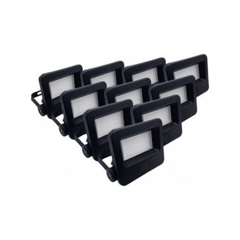 Pack de 10 - Projecteurs LED Extérieur 30W IP65 NOIR - Blanc Froid - SILUMEN (1/4)