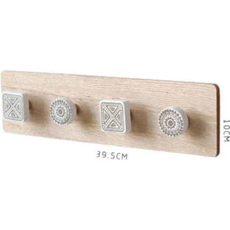 QORVA-4010cm Patères nordiques minimalistes modernes en bois Creative crochet porte-manteau de manteau mural Décorations murales d'entrée