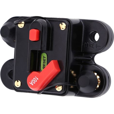 Coupe-circuit 100A 12V pour voiture bateau moto camping-car audio stéréo - Réarmable (1/5)