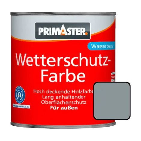 Primaster Wetterschutzfarbe 2,5 L silbergrau Wetterschutzfarbe