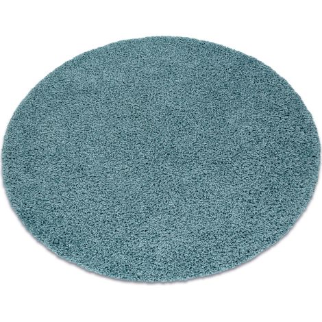 Tappeto SOFFI cerchio shaggy 5cm blu blue rotondo 80 cm