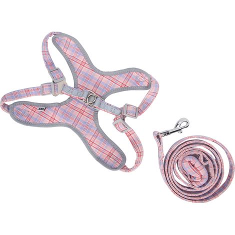 Harnais et laisse pour chien, gilet de dressage réfléchissant, collier de poitrine ajustable, rose rouge XXS (1/5)